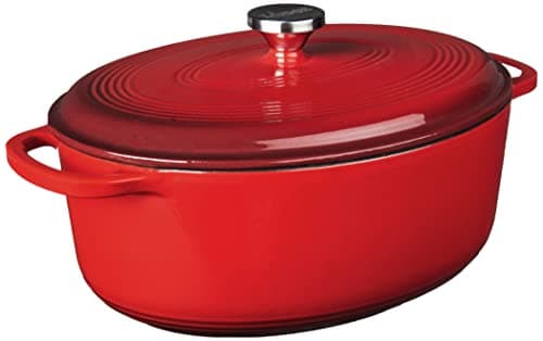 Lodge Enameled Cast Iron Oval Dutch Oven, 7 qt