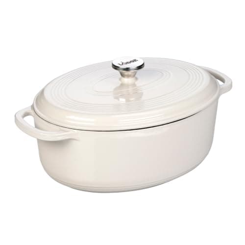 Lodge Enameled Cast Iron Oval Dutch Oven, 7 qt