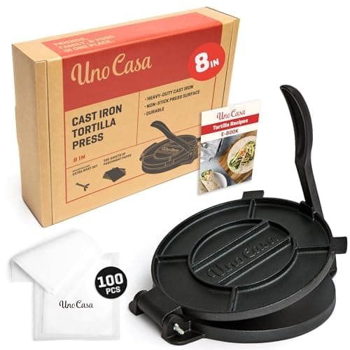 Uno Casa 8-inch Cast Iron Tortilla Press