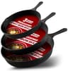 Utopia Kitchen 3-Piece Cast Iron Skillet Set (6, 8 & 10 in)