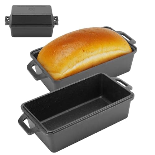 Northriver Casting 9 x 5 in Cast Iron Loaf Pan with Lid