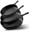 Utopia Kitchen 3-Piece Cast Iron Skillet Set (6, 8 & 10 in)